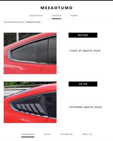 img 3 attached to 🔆 MEEAOTUMO Side Window Louvers for Ford Mustang 2015-2022: Superior Sun Shade Cover & Trim Accessories