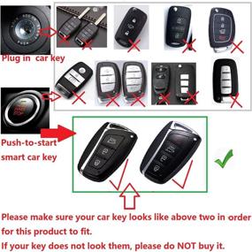 img 3 attached to 🔑 Premium Silver Car Key Fob Cover for Hyundai Grand Santa Fe ix45 Genesis Equus: Mirror Back Design, Engine Start Stop, Aluminum & Leather Keychain