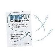 🦷 pack of 3 bridgeaid dental floss threader bottles (150 ct) logo