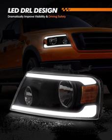 img 3 attached to SEALIGHT LED Headlights With DRL And Amber Reflector Fit For 2004-2008 F150, Black Housing Clear Lens Pair For Better Visibility And Safety