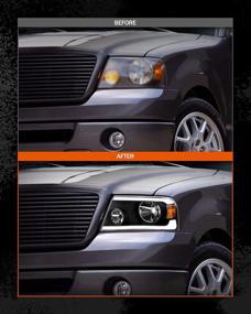 img 1 attached to SEALIGHT LED Headlights With DRL And Amber Reflector Fit For 2004-2008 F150, Black Housing Clear Lens Pair For Better Visibility And Safety
