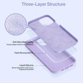 img 2 attached to Soft Anti-Scratch Liquid Silicone Case For IPhone 12 Pro Max 6.7 Inch - Drop Protection & Shockproof (Light Purple)