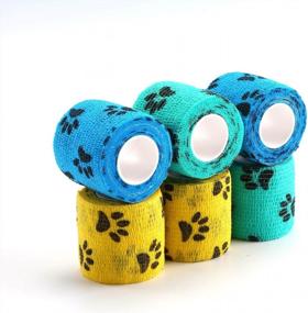 img 4 attached to Protect Your Pet'S Wounds And Paws With WePet Self-Adhesive Non-Woven Tape - 6 Rolls, 2 Inch With Pawprints!