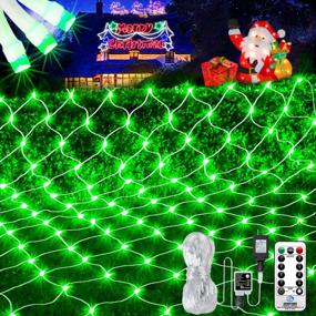 img 4 attached to Light Up Your Holiday Bushes: KNONEW Christmas Net Lights With 360 LEDs And 8 Modes