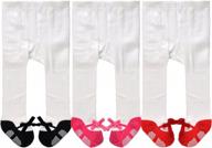 pack of 3 non-skid cotton mary jane tights for baby girls by epeius logo