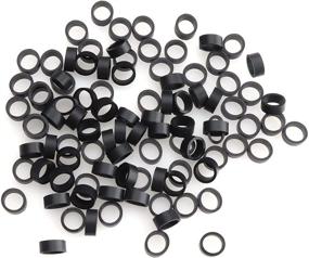 img 4 attached to Ruwado 200 Pcs Black Silicone Cable Ties 12 MM OD – Reusable Rubber Bands for Wire and Cord Management in Home, Office, and School Organization