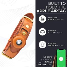 img 3 attached to AirTag Smart Dog Collar: Genuine Leather, Apple AirTag Compatible, GPS Tracking, Adventurous Dogs, L (Brown)