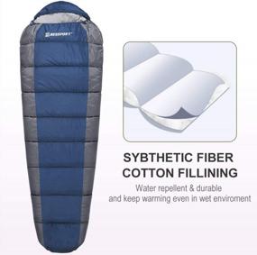 img 3 attached to Bessport Mummy Sleeping Bag 15-45℉ Extreme 3-4 Season Cold Weather Hiking Traveling & Outdoor Activities For Adults - Washable And Warm.