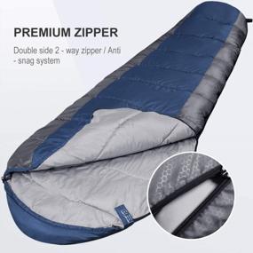 img 1 attached to Bessport Mummy Sleeping Bag 15-45℉ Extreme 3-4 Season Cold Weather Hiking Traveling & Outdoor Activities For Adults - Washable And Warm.