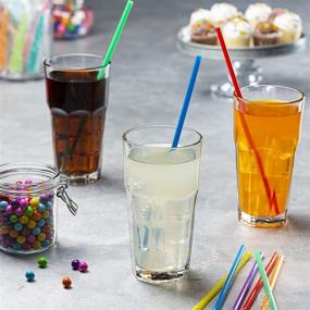 img 2 attached to 🥤 [200 Pack] Long Plastic Drinking Straws - 10.02" Height - Assorted Colors for Improved SEO