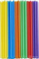 🥤 [200 pack] long plastic drinking straws - 10.02" height - assorted colors for improved seo logo