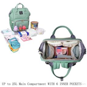 img 1 attached to Versatile Green Diaper Bag Backpack for Baby Boy and Girl – Stylish Mommy Bag with Ample Storage Space