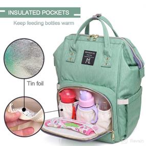 img 3 attached to Versatile Green Diaper Bag Backpack for Baby Boy and Girl – Stylish Mommy Bag with Ample Storage Space