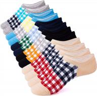 6 pairs idegg no show socks for women & men - anti-slip athletic cotton casual low cut logo