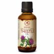 revitalize your skin and hair with pure thistle oil: 1.7 fl oz (50ml) silybum marianum seed oil in glass bottle - great for face and body care logo