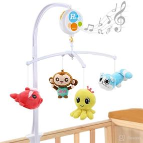 img 4 attached to 🎶 MARUMINE Baby Musical Nursery Crib Mobile: Digital Music Box with 26 Lullabies, Rotating Animals Plush Toys - Perfect Infant Soother Toy for Boys and Girls