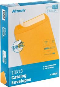 img 4 attached to Ultra Strong 10 X 13 Self-Seal Brown Kraft Catalog Envelopes - 100 Count For Secure Delivery (28Lb, Quick-Seal, 39300)