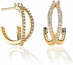 img 4 attached to Fettero Gold Huggie Hoop Earrings For Women: Hypoallergenic, Beaded/Circle/Spike/Snake/Heart/Lightning/CZ Designs In Gold Plating