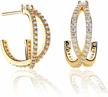fettero gold huggie hoop earrings for women: hypoallergenic, beaded/circle/spike/snake/heart/lightning/cz designs in gold plating logo