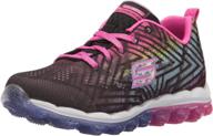 👟 skechers girls skech air jumparound running shoes in black: athletic footwear for girls logo