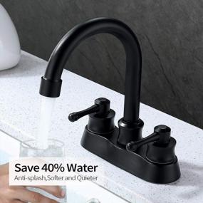 img 2 attached to Matte Black Centerset 2-Handle Bathroom Sink Faucet For RVs - 3-Hole Design, 4 Inches Spacing