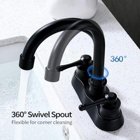 img 3 attached to Matte Black Centerset 2-Handle Bathroom Sink Faucet For RVs - 3-Hole Design, 4 Inches Spacing