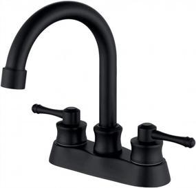 img 4 attached to Matte Black Centerset 2-Handle Bathroom Sink Faucet For RVs - 3-Hole Design, 4 Inches Spacing