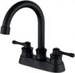 matte black centerset 2-handle bathroom sink faucet for rvs - 3-hole design, 4 inches spacing logo