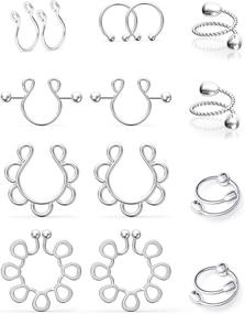 img 4 attached to Goerhsjie Non Piercing Nipplerings Piercings Stainless Women's Jewelry ~ Body Jewelry
