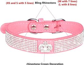 img 3 attached to 🐾 WDPAWS Ошейник для собак и кошек с кристаллами - украшенная бриллиантами корона с ринестонами для маленьких, средних и больших собак (розовый, размер S)