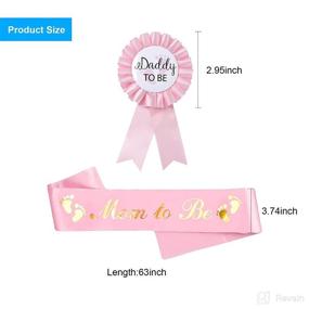 img 1 attached to 🎀 Adorable Baby Shower Decorations: Mommy to Be Pink Sash & Daddy to Be Tinplate Badge Set - Perfect Baby Welcome Party Gift (2 Pieces)