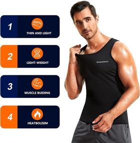 img 2 attached to Wonderience Sauna Suit For Men Waist Trainer Heat Trapping Shirt Sweat Body Shaper Vest For Workout Sports