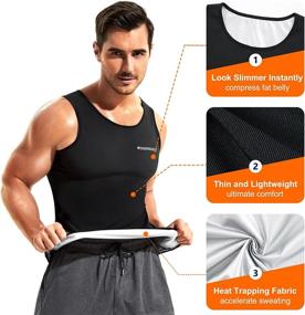img 1 attached to Wonderience Sauna Suit For Men Waist Trainer Heat Trapping Shirt Sweat Body Shaper Vest For Workout Sports
