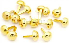 img 2 attached to CRAFTMEMORE Round Brads Purse Feet Handbag Nailheads Spike Prong Studs 8MM 10MM 12MM 100 PCS (8 Mm (≈5/16"), Gold)