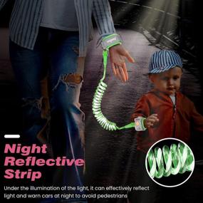 img 3 attached to 2Pack Anti Lost Wrist Link для детей - магнитный индукционный замок, светоотражающая полоса и петля с крючком | Страховочный поводок Zooawa Розовый+Зеленый
