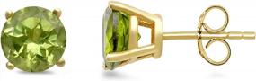 img 3 attached to Stylish & Sparkly: 14K Yellow Gold Peridot Stud Earrings By Jewelili