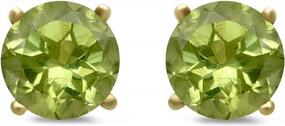 img 4 attached to Stylish & Sparkly: 14K Yellow Gold Peridot Stud Earrings By Jewelili