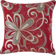 burgundy chenille chateau vintage floral decorative cushion cover (18'' x 18'') - violet linen design логотип