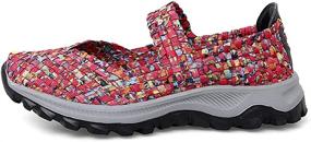 img 3 attached to GOSPT Womens Woven Elastic Sneakers Women's Shoes : Athletic