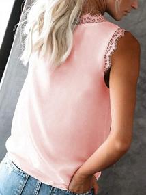 img 1 attached to Women'S Lace V-Neck Tank Top Summer Loose Sleeveless Blouse Shirt