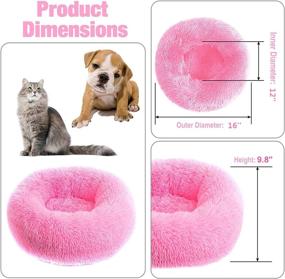 img 1 attached to Comforting Calming Dog Bed & Cat Beds: Anti-Anxiety Donut Cuddler for Small Medium Dogs and Cats, Fluffy Faux Fur Plush, Washable, Indoor Sleeping