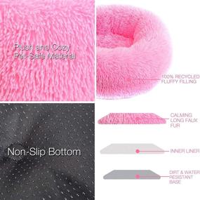 img 2 attached to Comforting Calming Dog Bed & Cat Beds: Anti-Anxiety Donut Cuddler for Small Medium Dogs and Cats, Fluffy Faux Fur Plush, Washable, Indoor Sleeping