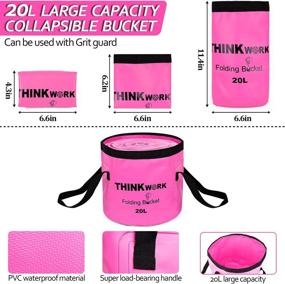 img 2 attached to 🚗 23-Piece Pink Car Cleaning Kit with Buckets & Grit Trap - Complete Supplies for Interior & Exterior Car Wash, Detailing, and Cleaning