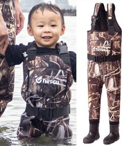 img 4 attached to NEYGU Children'S 5MM Neoprene Thermal And Waterproof Chest Wader With Rubber Boots,Duck Hunting Waders For Kids With Insulated Boots