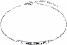 img 4 attached to S925 Sterling Silver Adjustable Anklet: Perfect Mama Jewelry Gift For Mother'S Day, Mom'S Birthday - Express Your Love With 'I Love You Mom' Ankle Foot Bracelet