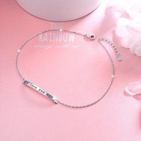 img 2 attached to S925 Sterling Silver Adjustable Anklet: Perfect Mama Jewelry Gift For Mother'S Day, Mom'S Birthday - Express Your Love With 'I Love You Mom' Ankle Foot Bracelet