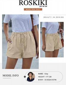 img 1 attached to Women'S Summer Casual Shorts With Pockets - ROSKIKI Elastic Waist Comfy Pure Color