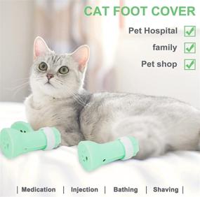 img 1 attached to 🐾 Adjustable Rubber Cat Paw Covers - JAKI Cat Anti-Scratch Shoes for Cats, Protecting Cat Feet of Various Sizes, Ideal for Cats' Bathing, Shaving, and Family Time