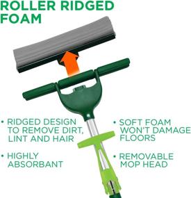 img 2 attached to 🧼 Pine-Sol Easy Squeeze PVA Sponge Roller Self-Wringing Mop for Multi-Surface Hard Floors, Telescoping Household Cleaning Tool with Extendable Metal Handle, Green