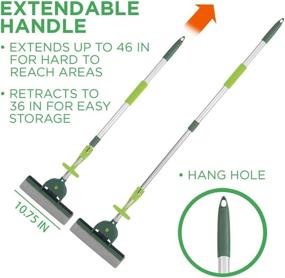 img 3 attached to 🧼 Pine-Sol Easy Squeeze PVA Sponge Roller Self-Wringing Mop for Multi-Surface Hard Floors, Telescoping Household Cleaning Tool with Extendable Metal Handle, Green